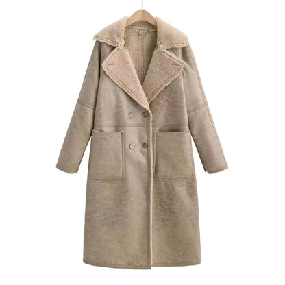 Winter Jacket With Belt Fashion Double Breasted Lapel Windbreaker Women's Long Trench Coat Mid-length Overcoat Clothing