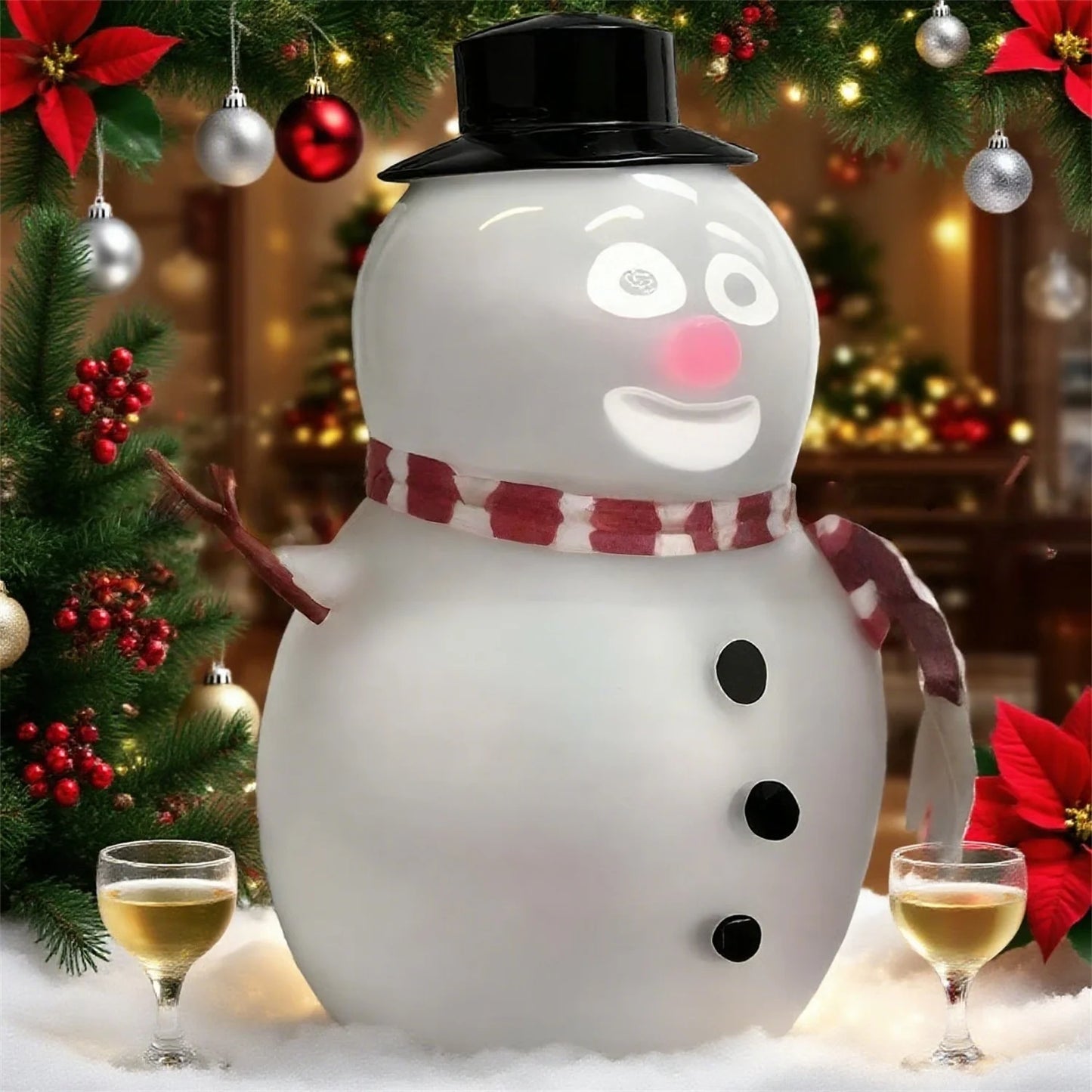 Talking Animated Blink Snowman with Light up Eyes and Playful Voice for Holiday Home Table Centerpiece Gift Christmas Decorations